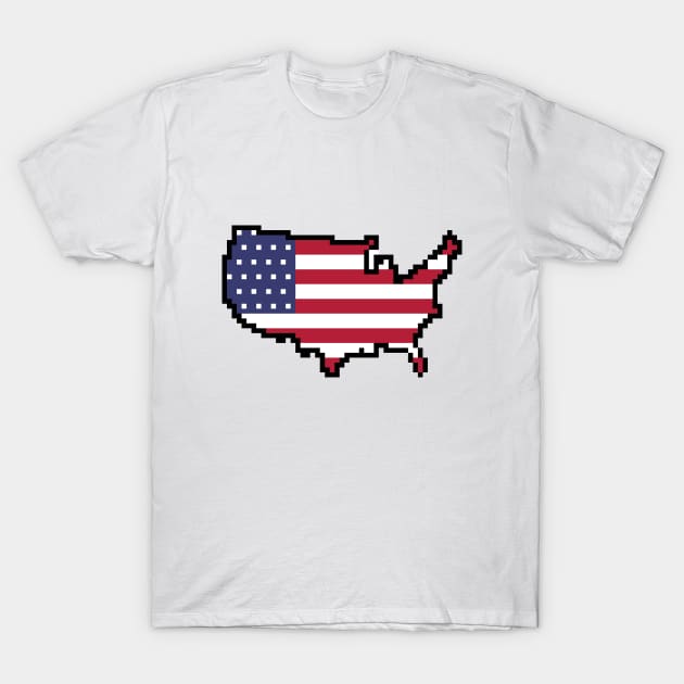 8-bit United States of America T-Shirt by GraphicBazaar